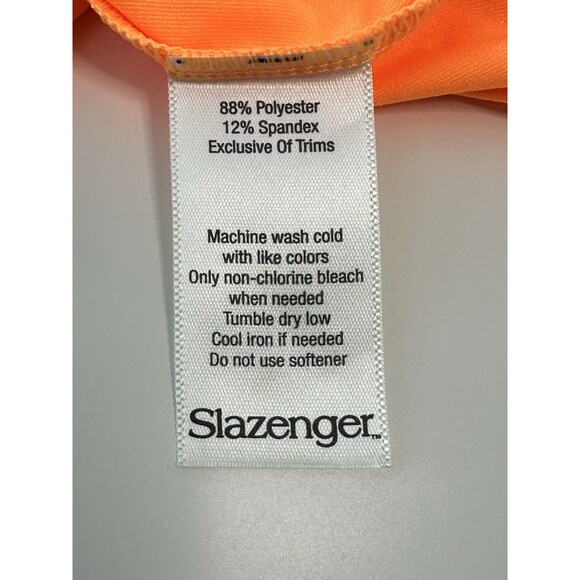 SLAZENGER Golf Polo Shirt Sleeveless Collared Top Women M Atomic Orange Neon NEW - Picture 7 of 8